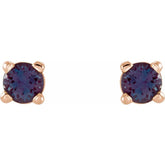 14K Rose 2.5 mm Lab-Grown Alexandrite Earrings